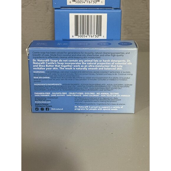 Dr. Natural Arctic Mint Peppermint Castile Soap Bar 4 Oz - Vegan Paraben-Free Su - Picture 3 of 3